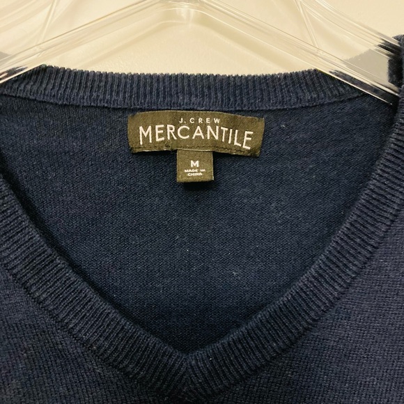 J. Crew Mercantile Men's Wool Cotton Blend Sweater Navy Size Medium - Picture 3 of 6